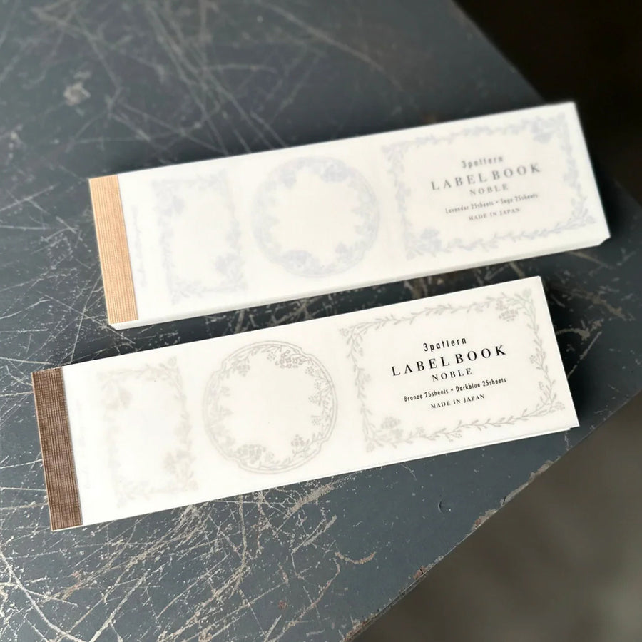 Oeda letterpress 3pattern label book Noble【Bronze & Dark Blue】