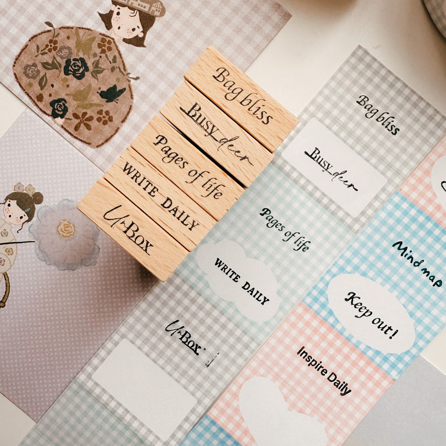 Journal Pages《moments II》words mini Rubber Stamps