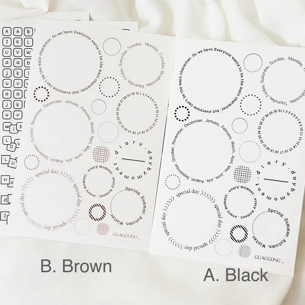 Ggaggong round lettering sticker – journalpages