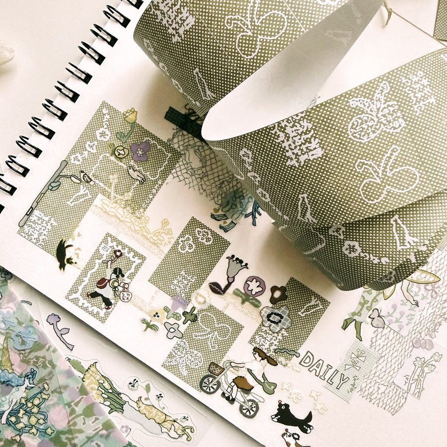 Misshoegg specks of green label sticker