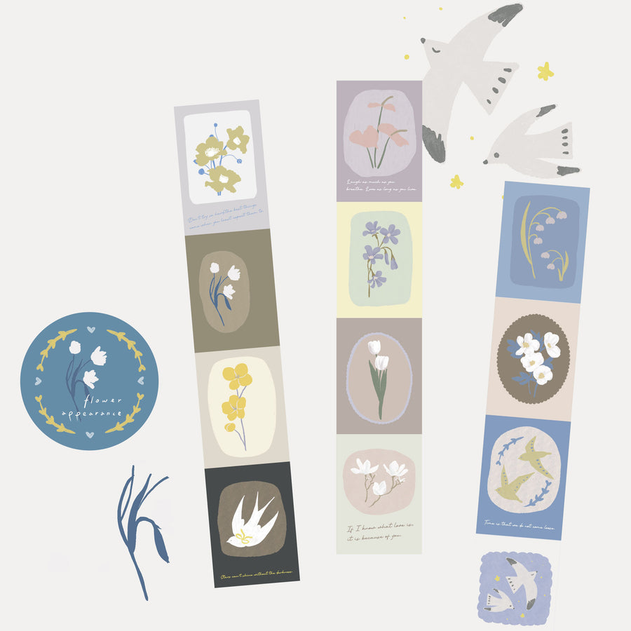 Hair.mo Flower appearance crystal kiss-cut pet tape