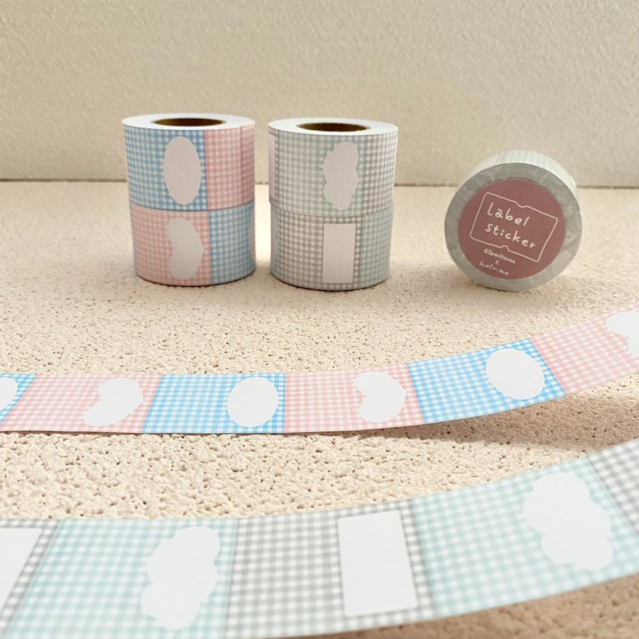 63penhouse x hairmo Gingham Frame Label Sticker Roll