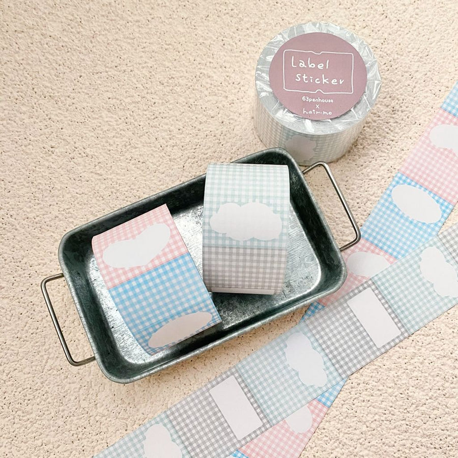 63penhouse x hairmo Gingham Frame Label Sticker Roll
