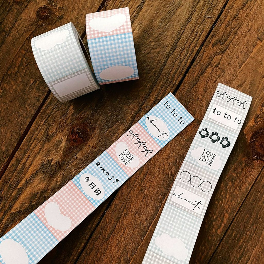 63penhouse x hairmo Gingham Frame Label Sticker Roll