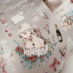 Journal Pages “rose maiden’s glance“ crystal kiss cut Pet tape (10/m), colour
