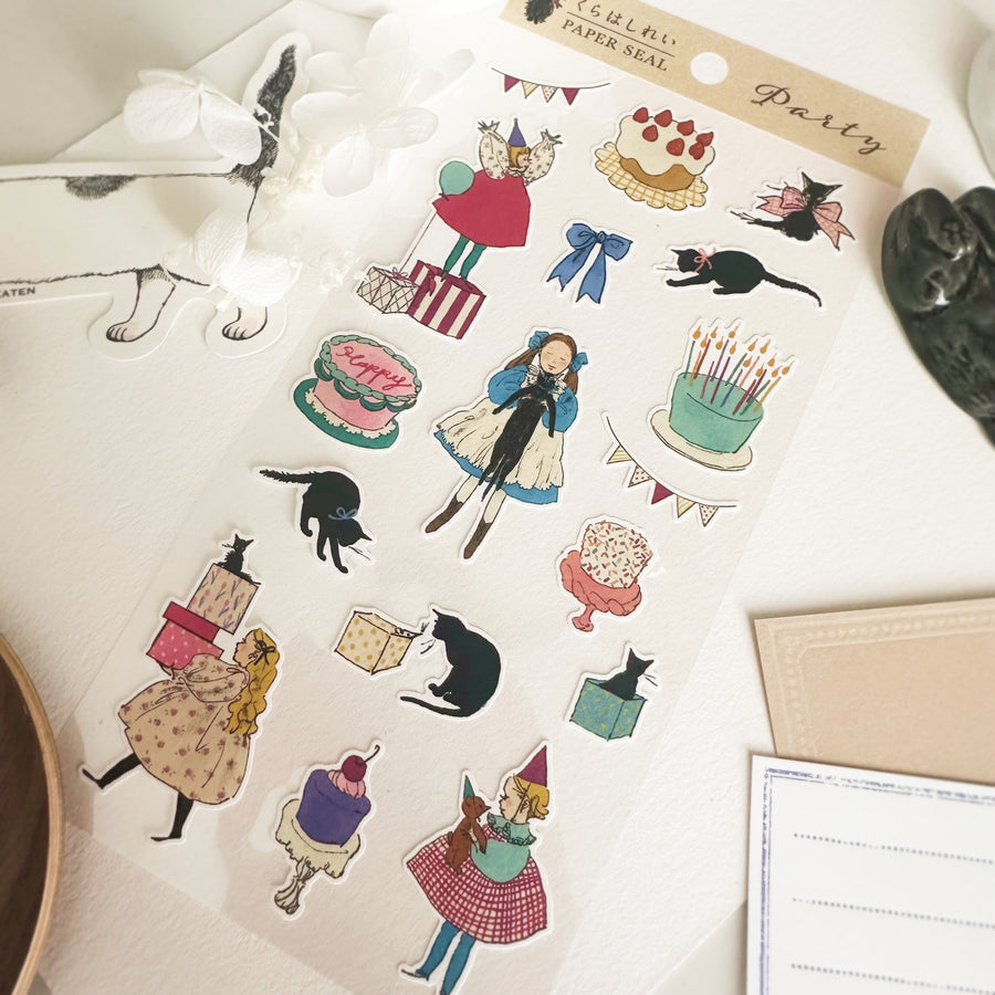 Japanese paper Sticker Sheet - party