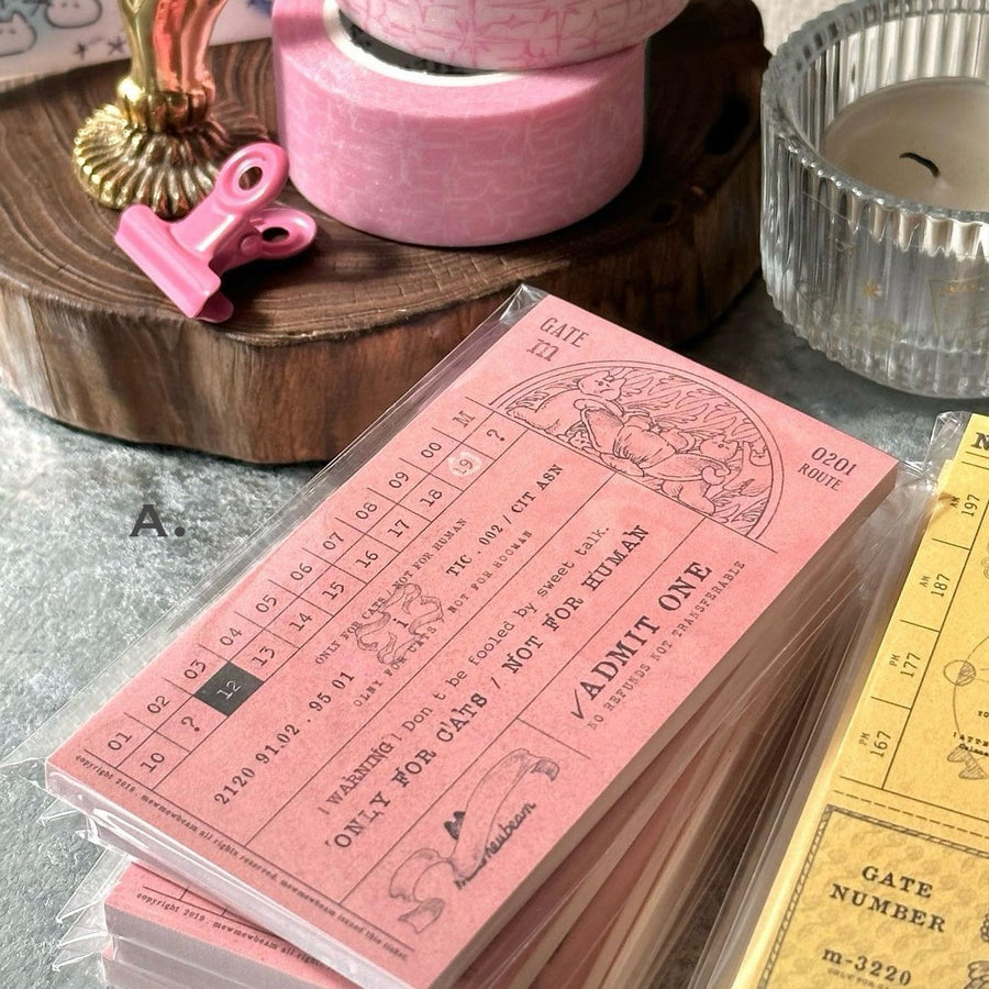 mewmewbeam vintage ticket memopad - color