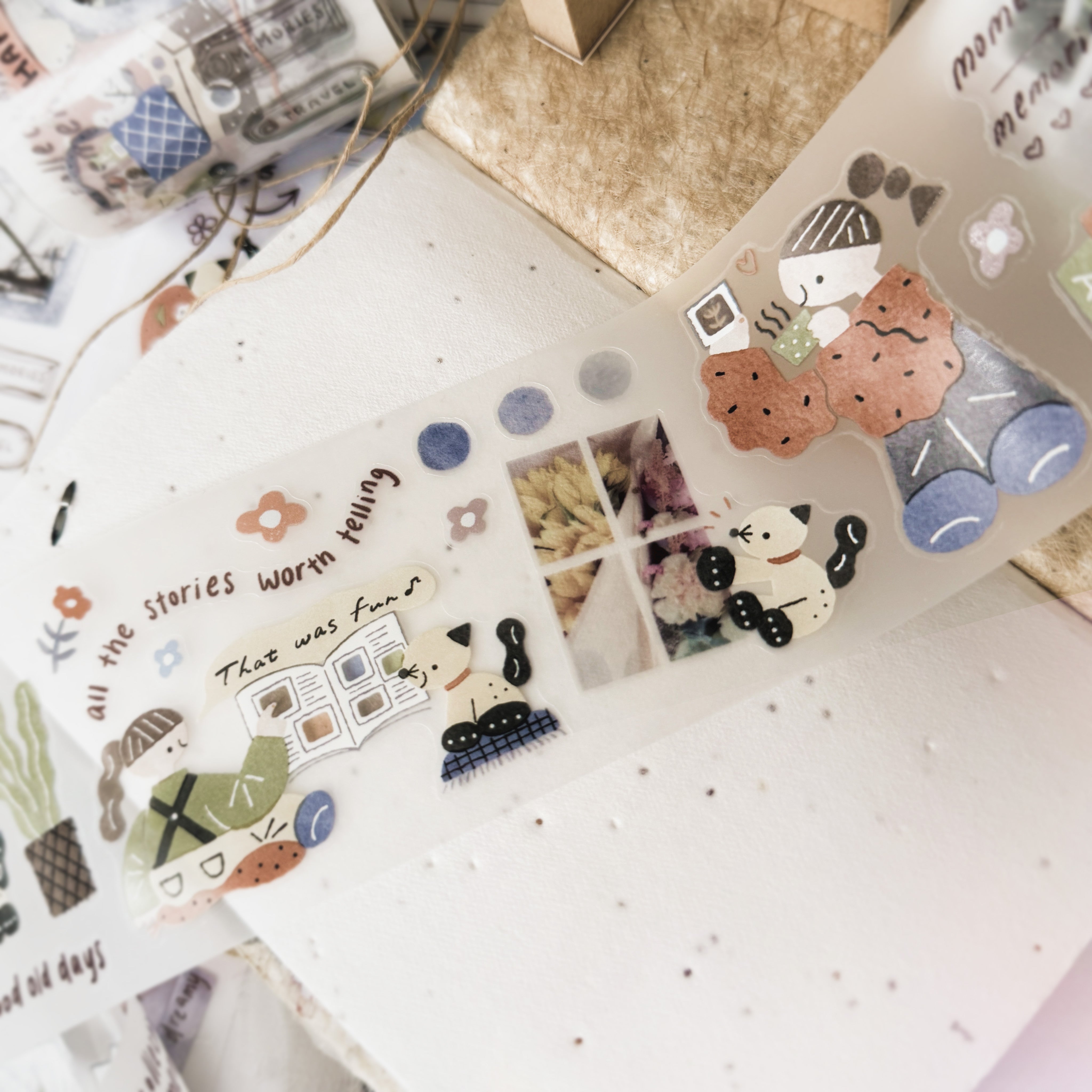 4 rollen Washi Tape Sticker Set, meisjes esthetische scrapbook stickers PET tapes transparante stickers voor bullet journal accessoires, journaling 4 rollen Washi Tape Sticker Set, meisjes esthetische scrapbook stickers PET tapes transparante stickers voor bullet journal accessoires, journaling