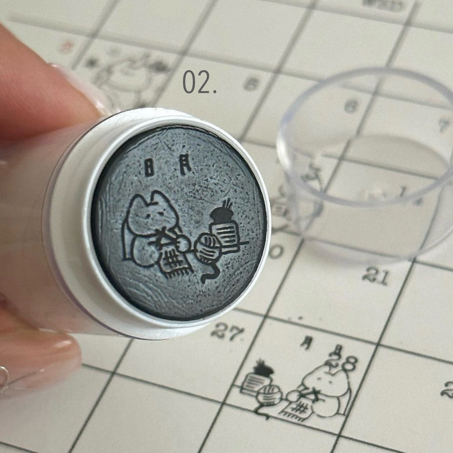 mewmewbeam vintage selfinking stamp