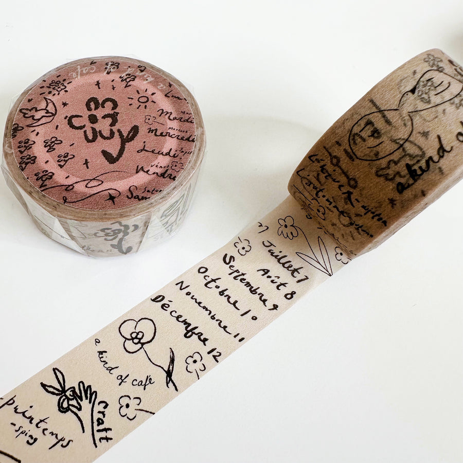 A kind of café 什物 PoeticSketch & Flower Doodle limited edition washi tape