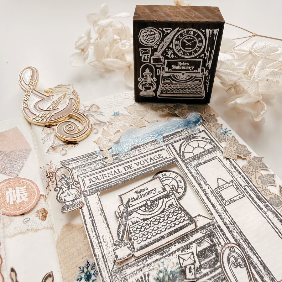 Stationerylovermarket x Asakodraws Rubber Stamp - Midnight Journal Atelier