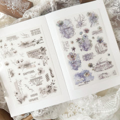 Journal Pages blue & black print on sticker