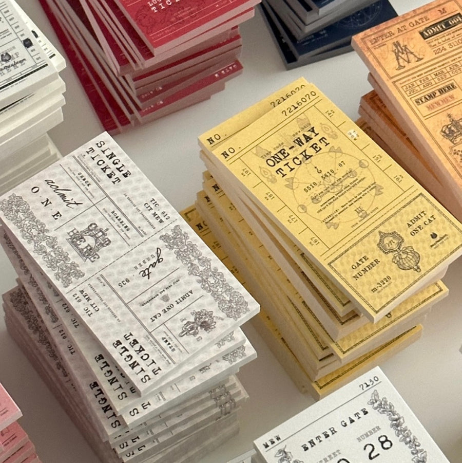 mewmewbeam vintage ticket memopad - color