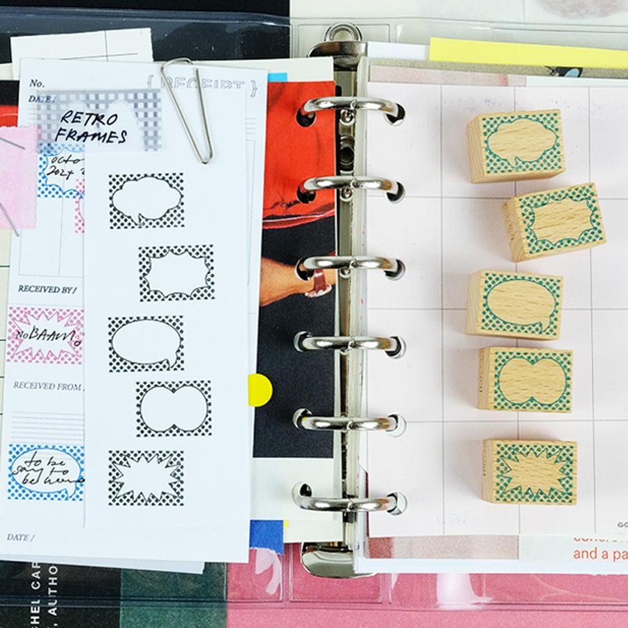 Kurukynki ”DAY TO DAY“ rubber stamps set - Retro Frame(Set of 5)