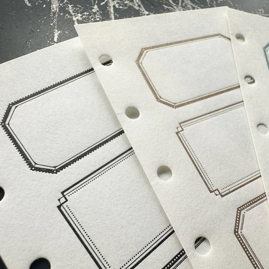 Oeda letterpress - M5 LETTERPRESS REFILL 3 frame card【Black/Bronze/Pale blue】