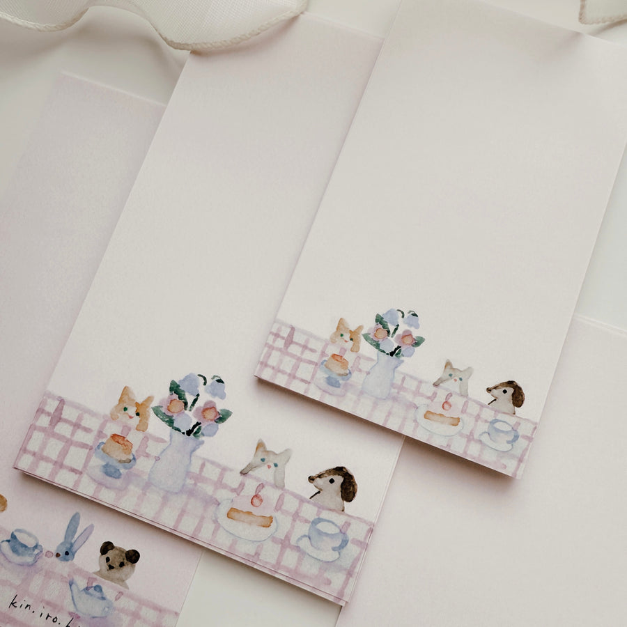 Kin.iro.hitode notepad - animal tea party