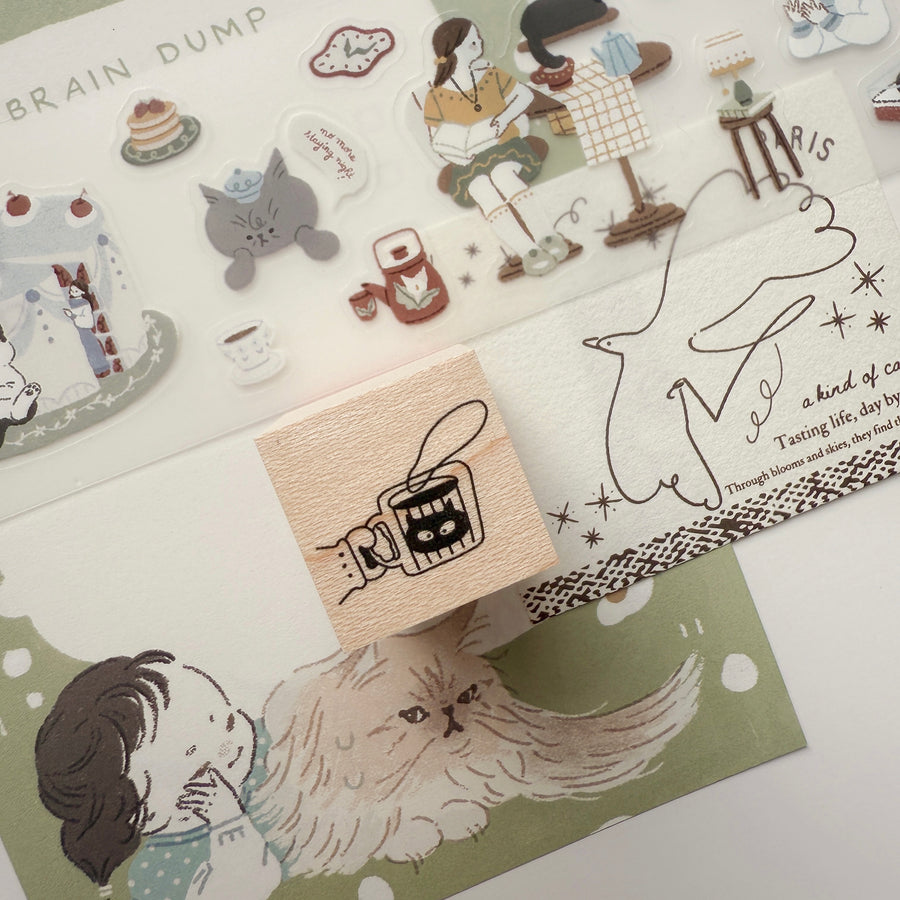 Lazy home - cat’s paws rubber stamps