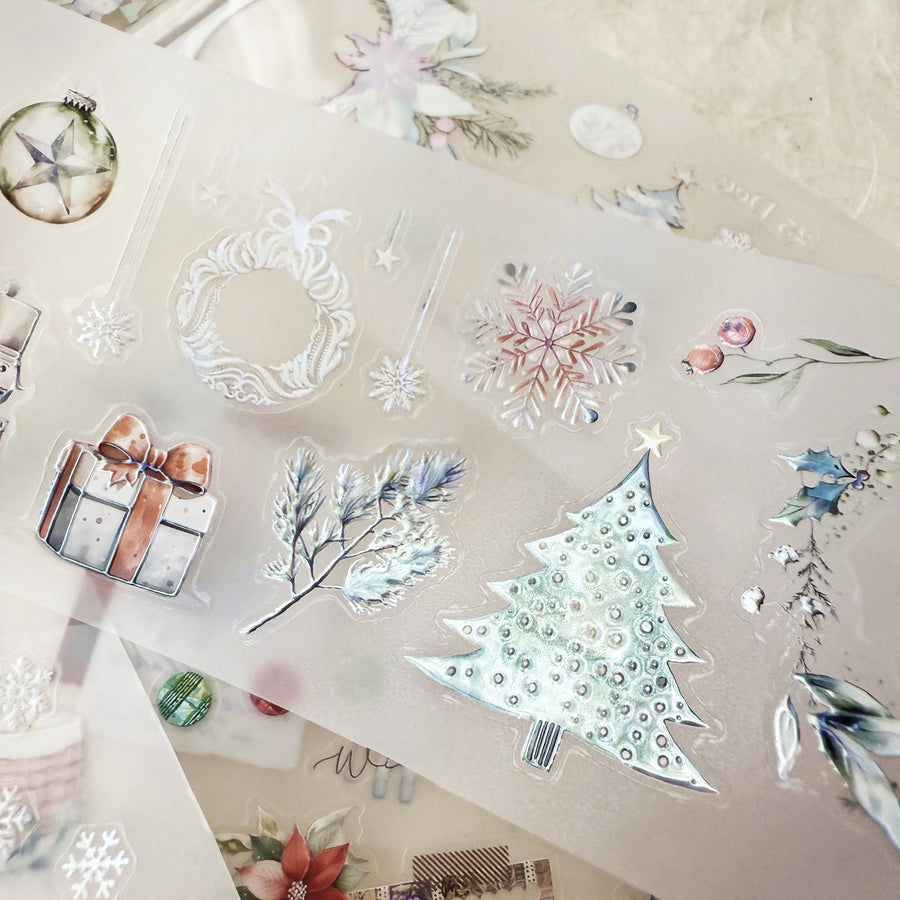 Journal Pages kiss-cut Mother-of-pearl crystal tape - winter wonderland