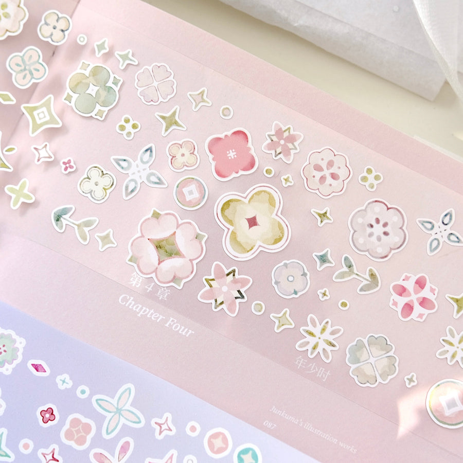 Freckles Tea Vol. 4 little flower kiss cut sticker roll