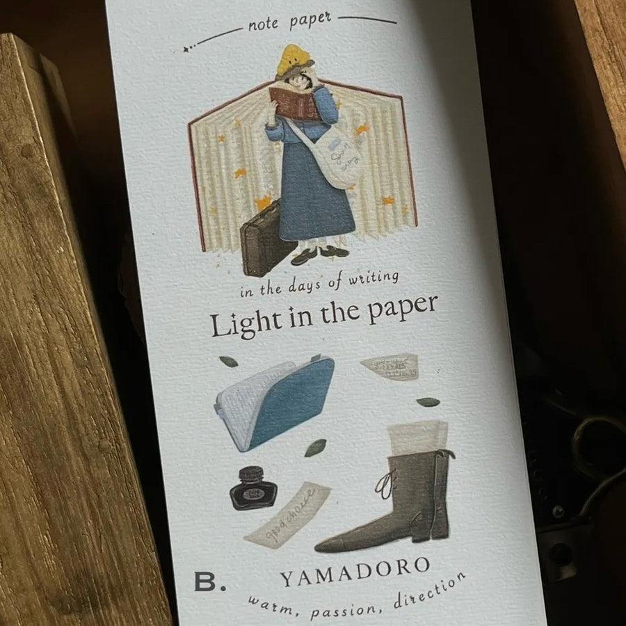 Yamadoro Light in the paper notepad