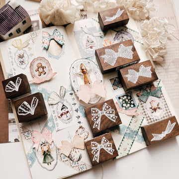 Journal pages rubber stamps- Ribbon Series