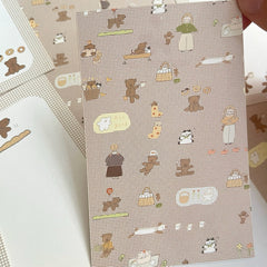 Ranmyu Memo Pads – All-over Pattern (Brown)