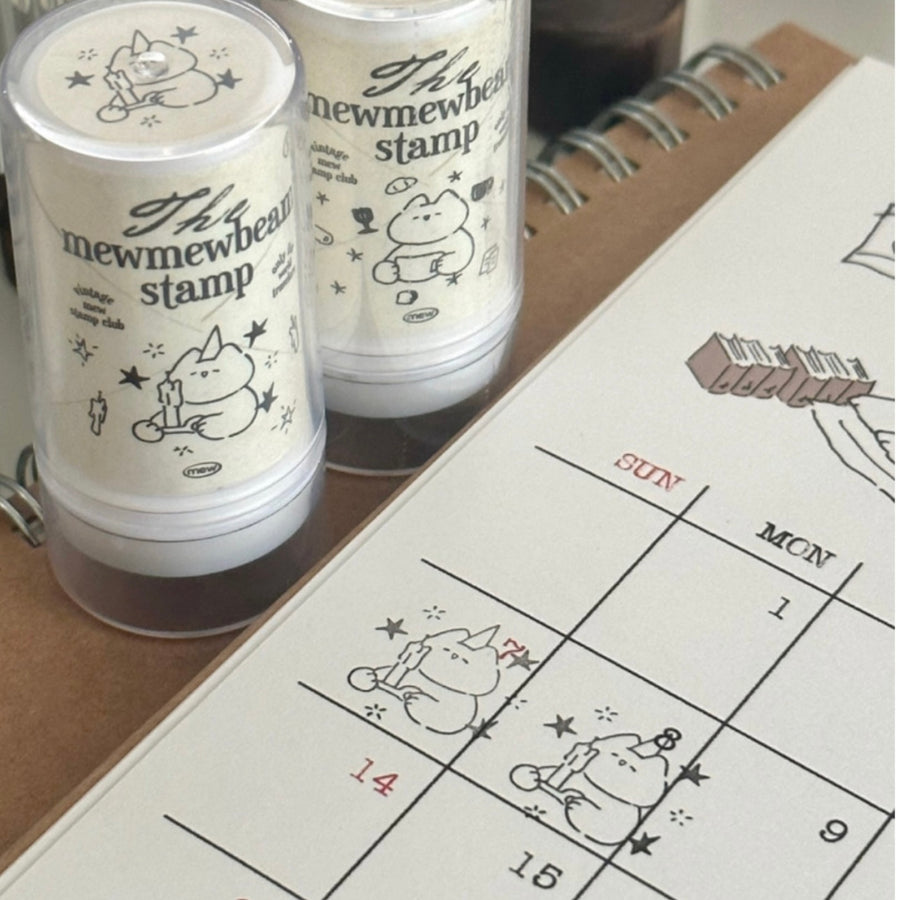 mewmewbeam vintage selfinking stamp