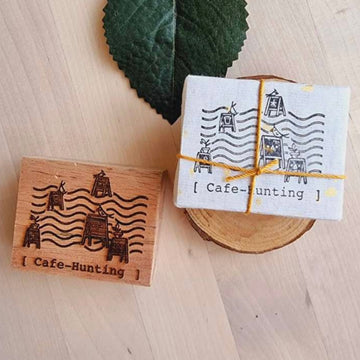 Elsiewithlove C A F E - H U N T I N G series rubber stamp - Cafe hunting