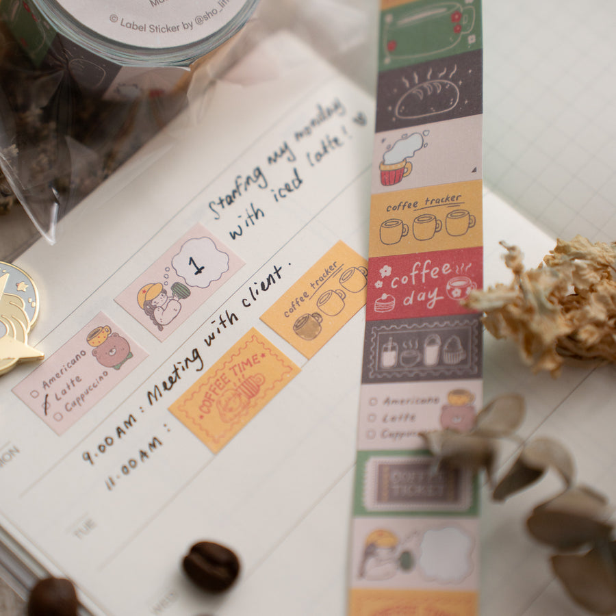 Shō Littlehappiness label sticker - coffee