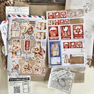 Black Milk Project Kuma post & mini delivery icon sticker set