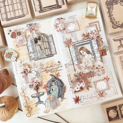 Journal Pages " slow living " series rubber stamps - slow living