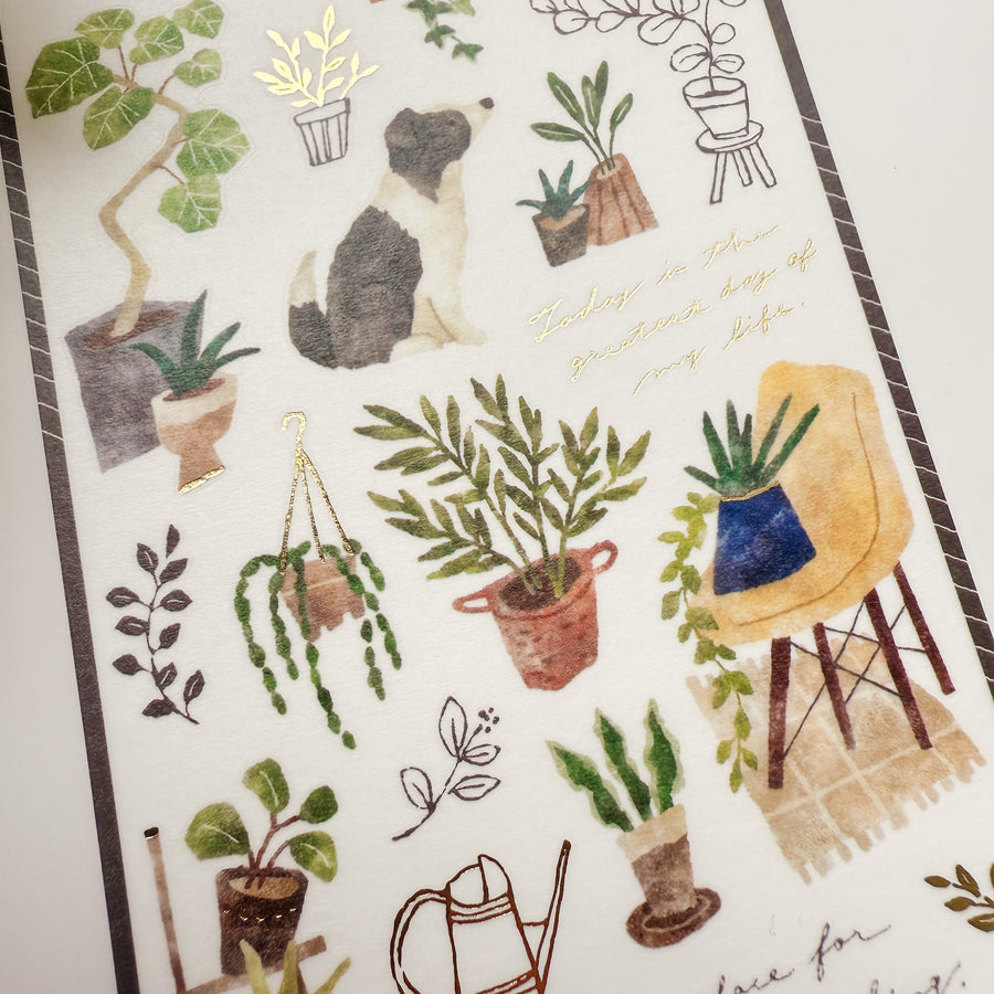 Mind Wave snug room gold foil sticker- Plant