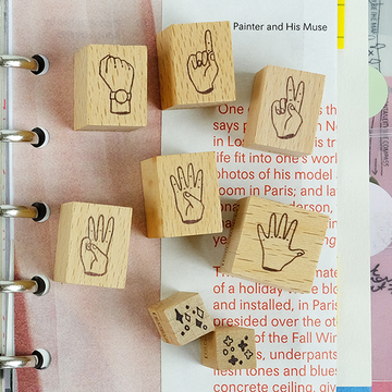 Kurukynki ”DAY TO DAY“ rubber stamps set - Hand Blind(Set of 8)