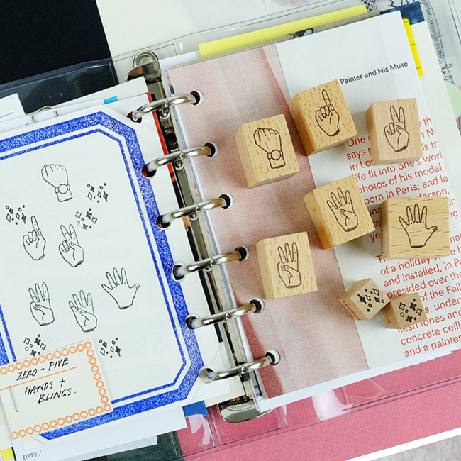 Kurukynki ”DAY TO DAY“ rubber stamps set - Hand Blind(Set of 8)
