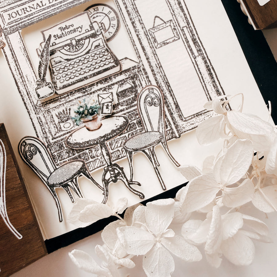 Journal pages rubber stamps - Stationery Cafe