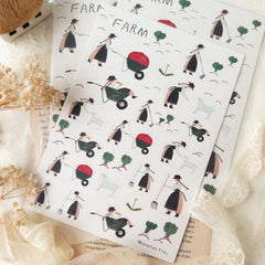 Necktie matte sticker - farm