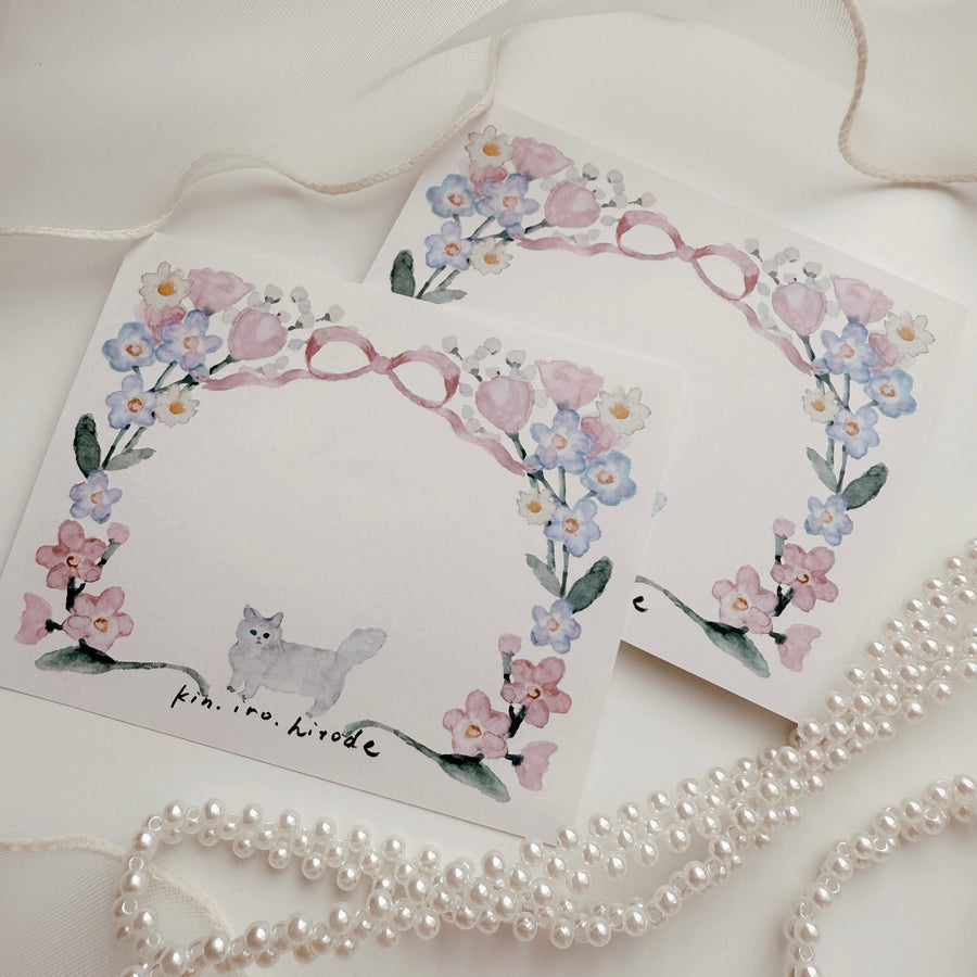 Kin.iro.hitode notepad - Cats and Wreaths