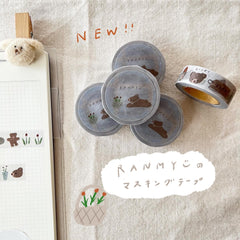 Ranmyu washi tape - Tea, Flowers, and a Little Bear