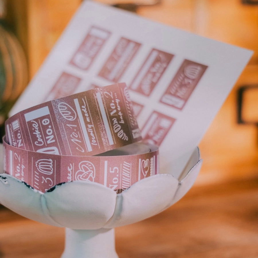 Meow Illustration label sticker roll - Yum Yum Patisserie
