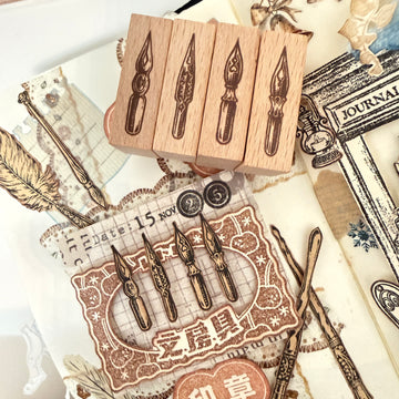 Loidesign Vintage Stationery Store Stamp - Set of four dip pen nibs (4 in 1 Set)
