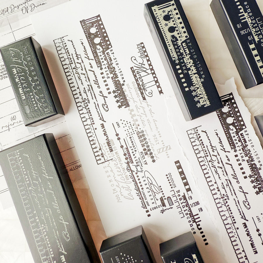 Journal pages rubber stamps - Frames of the past