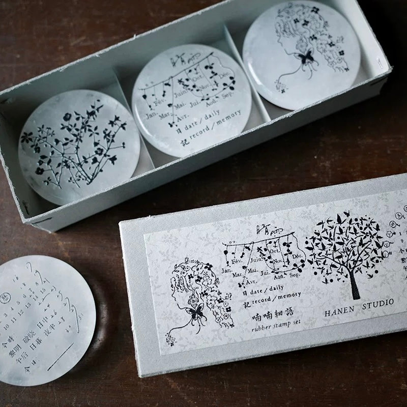 Hanen studio “ 5th anniversary “ rubber stamps - Date & Month