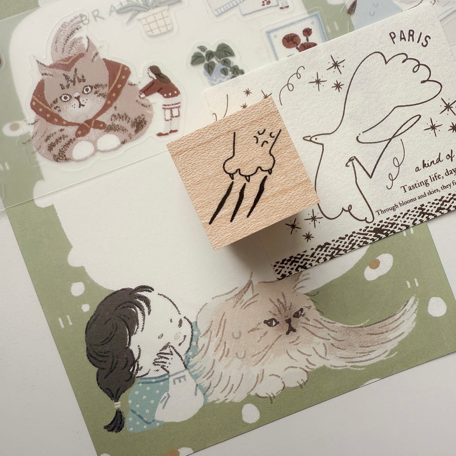 Lazy home - cat’s paws rubber stamps
