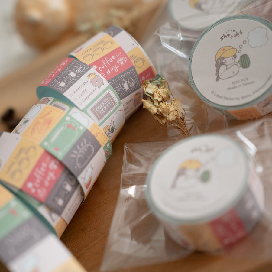 Shō Littlehappiness label sticker - coffee