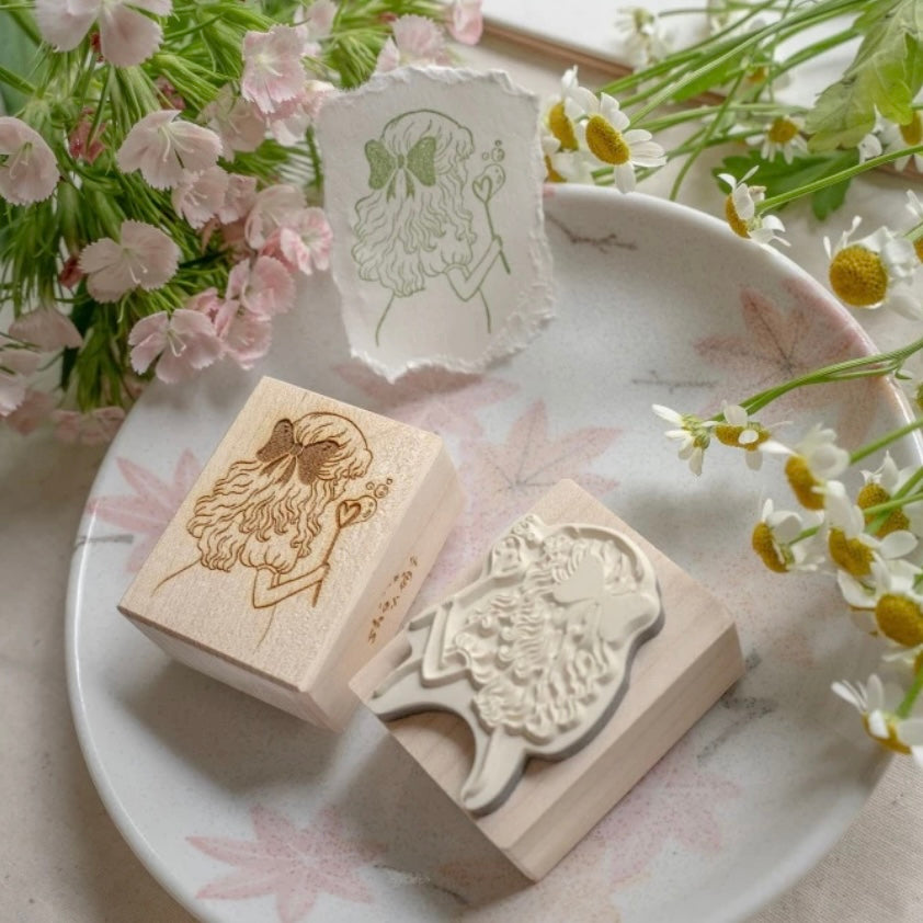 Shō Littlehappiness spring girl rubber stamps