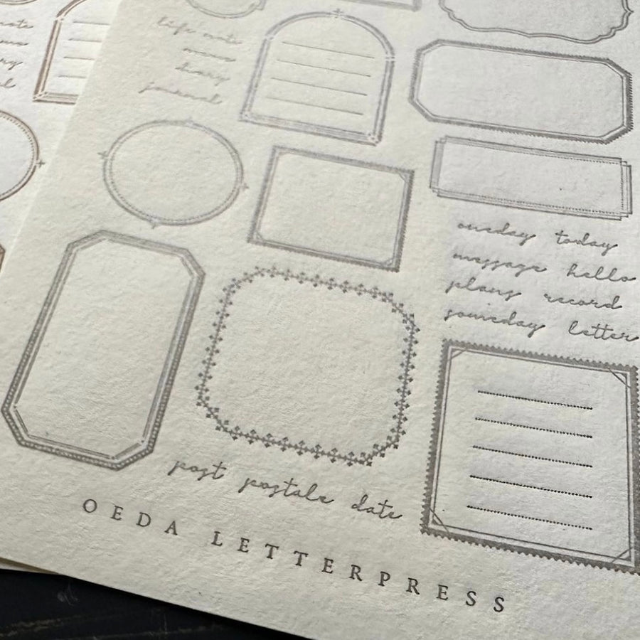 OEDA Letterpress sticker sheet