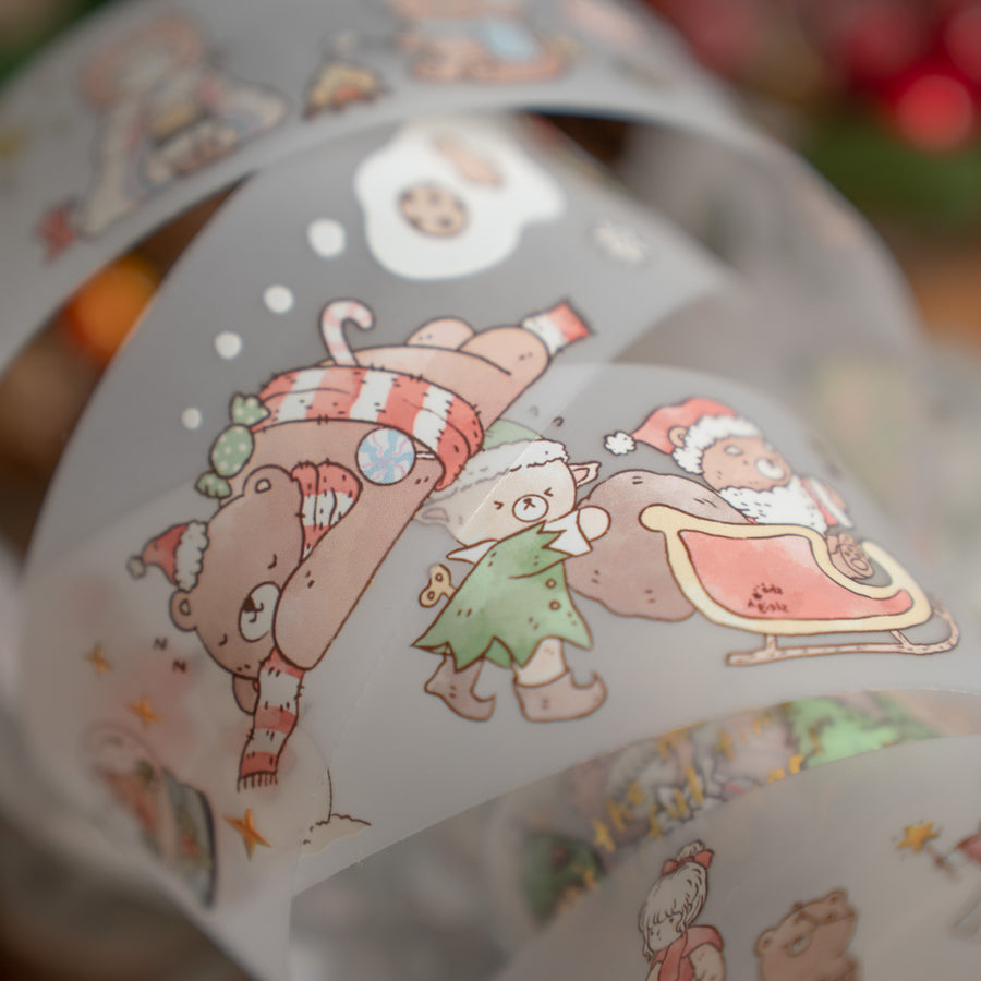 Shō Littlehappiness gold foil pet tape - Beary Christmas