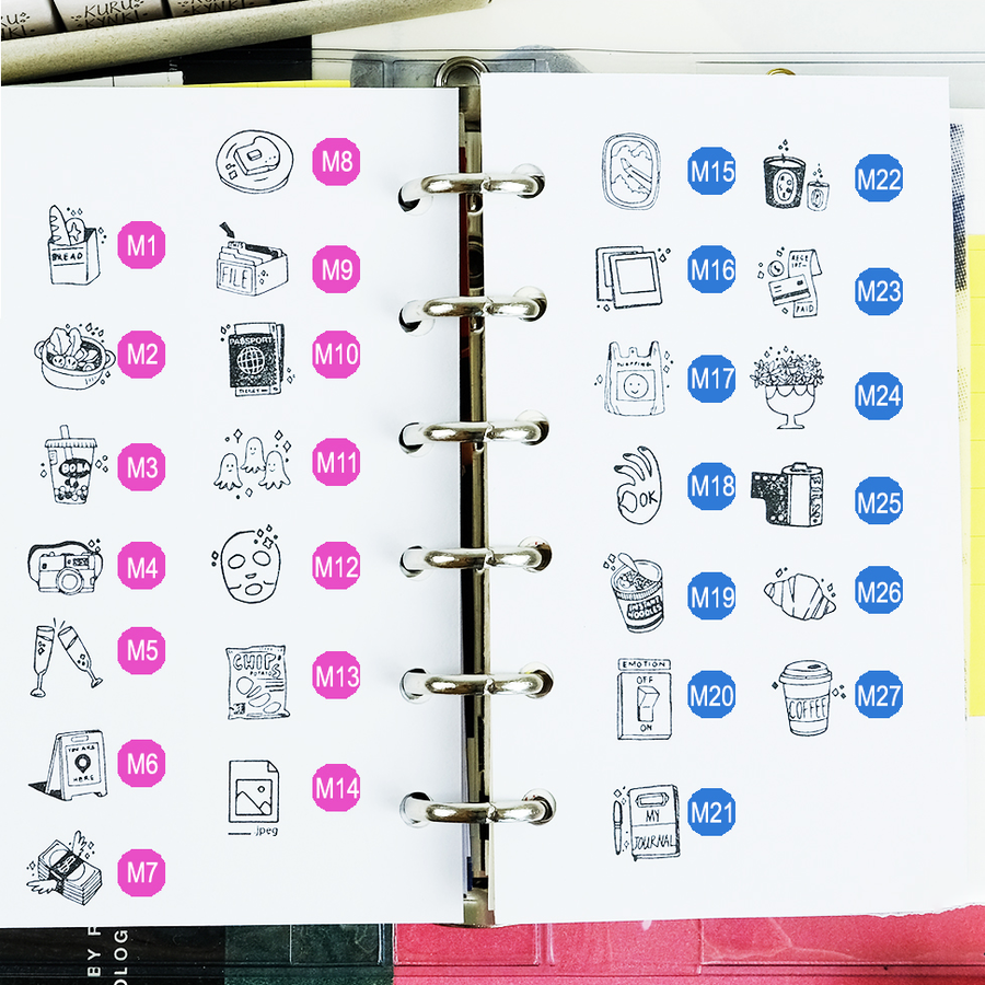 Kurukynki ”DAY TO DAY“ Mini rubber stamps