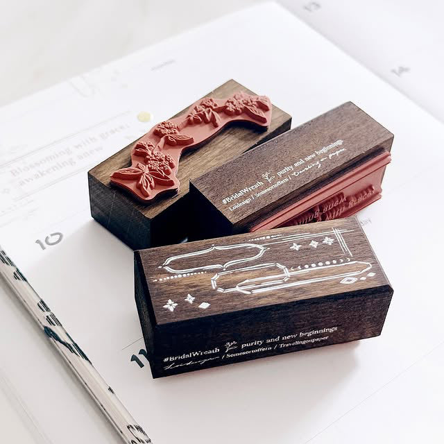 loidesign x somesortoffern x T.O.P Bridal Wreath rubber stamp set