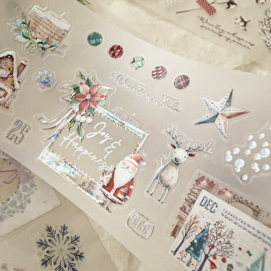 Journal Pages kiss-cut Mother-of-pearl crystal tape - winter wonderland